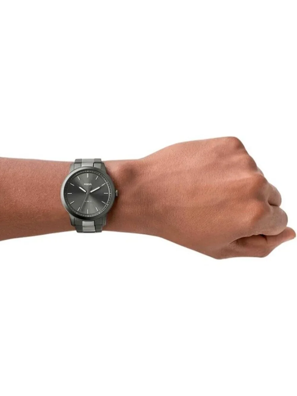 Men's Smoke Gray Minimalist Quartz Stainless Steel Three-Hand Wrist Watches